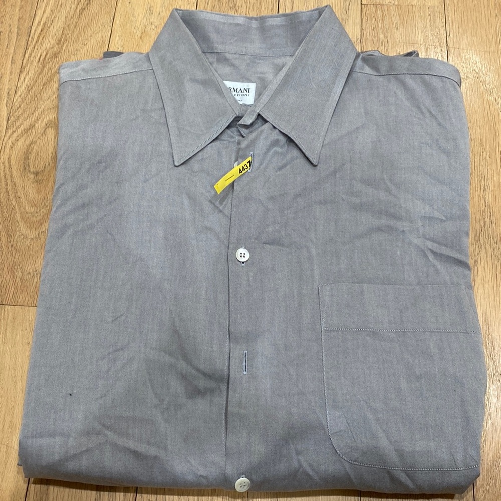 Armani collection sz Xl mens button down dress shirt grey